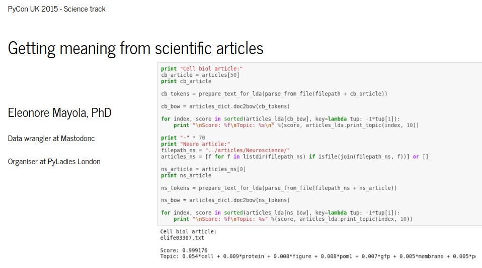 Getting meaning from scientific articles screenshot
